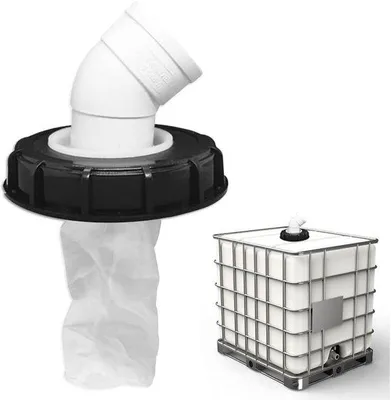 Produktbild von IBC-Tank-Regenwasserfilter - Nylon - DN 45°-Bocht - Wasbar - für IBC-Regenwasserbecken - 150-165mm
