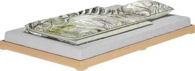 Produktbild von Niederflurbett Flachbett 120x200 Buche Massivholz natur mit wählbarem Zubehör V-60.66-12ohne Zubehör