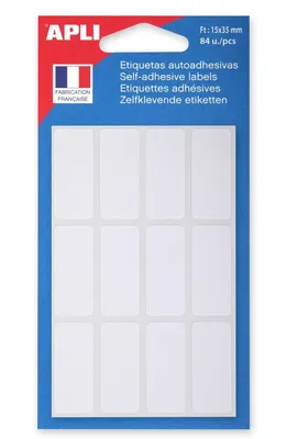 Produktbild von APLI Vielzweck Etiketten 15 x 35 mm weiß 84 Etiketten
