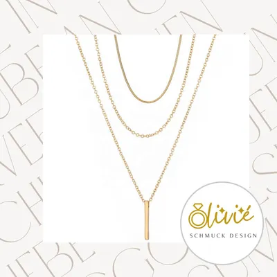 Produktbild von XCOAST Halskette - Edelstahl, Gold, elegant - perfektes Geschenk für Valentinstag