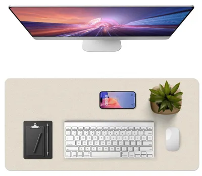 Zdjęcie produktu dla Podkładka pod biurko, 90 x 43 cm - wodoodporna, kolor primelowy, imitacja skóry