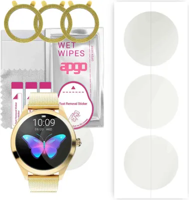 Produktbild von apgo 3 Stück Schutzfolie, Matt, kompatibel mit Rubicon Smartwatch SMARUB010 Smartwatch, Hydrogel Displayschutzfolie mit Positionierhilfe, Displayfolie, robust und kratzfest