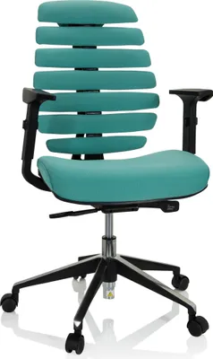Produktbild von hjh OFFICE Profi Bürostuhl ERGO LINE II Ergonomischer Schreibtischstuhl mit Armlehnen Stoff Türkis Drehstuhl für Büro, Zuhause