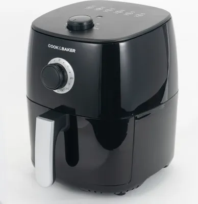 Produktbild von Mini-Heißluftfritteuse mit programmierbarer Temperaturregelung, 1400 Watt, Schwarz, ölfreies Frttieren Heißluftfritteuse