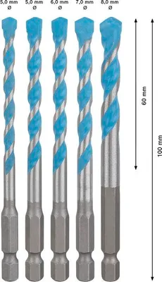 Produktbild von EXPERT HEX-9 Multi Construction Bohrer-Set, D= 5,5 / 6 / 6 / 7 / 8 mm, 5-tlg.