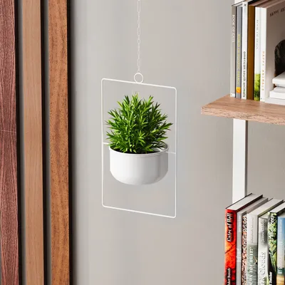 Produktbild von Evila Originals, Hochwertiger Dektopf aus 100% Metall, Weiß, 25 x 40 x 17 cm | Mit 17 cm Durchmesser und 10 cm Höhe | Max. Tragfähigkeit 5 kg | Ideal für moderne Wohnräume, elegant und funktional.