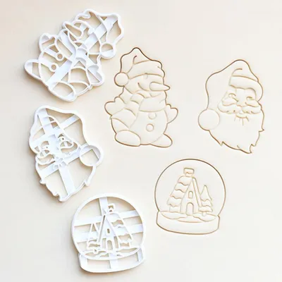 Image de Moules à biscuits de Noël en 3D, ensemble de 3 pièces, en acier inoxydable, pour biscuits, décorations en fondant, gâteaux