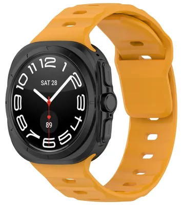 Obrázek produktu pro Pro Samsung Galaxy Watch Ultra 47mm jednobarevný silikonový sportovní pásek na ruku Orange