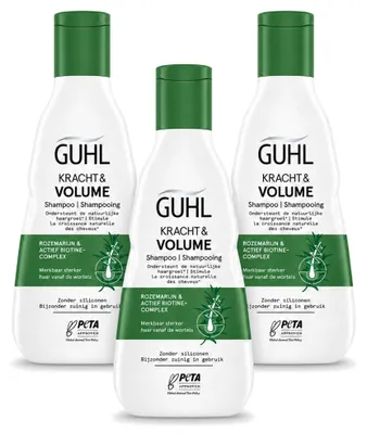 Obrázek produktu pro 3 balení šamponu Guhl Kracht & Volume, objem 250 ml – výhodná sada, 3 kusy