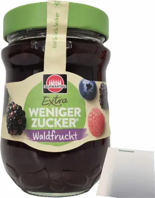 Produktbild von Schwartau Extra Weniger Zucker Waldfrucht (300g Glas) + usy Block