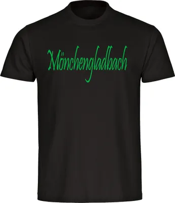 Produktbild von multifanshop Herren T-Shirt - Mönchengladbach - Schriftzug, schwarz, Größe S