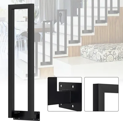 Produktbild von Eikuavons 100cm U-Form Treppengeländer Schwarz Vierkantrohr Handlauf Seitliche Montage