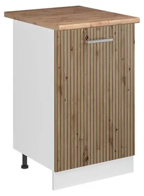 Immagine prodotto di Mobiletto base cucina Vicco R-Line Rovere artigianale/Bianco 50 cm piano di lavoro Rovere dorato, Model 70069