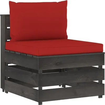 Produktbild von Modulares Mittelsofa mit Kissen Grau Imprägniertes Holz , Gartensofas Design 2024