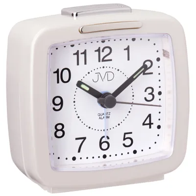 Produktbild von JVD SR952.6 Wecker Quarz analog eckig weiß mit Licht Snooze