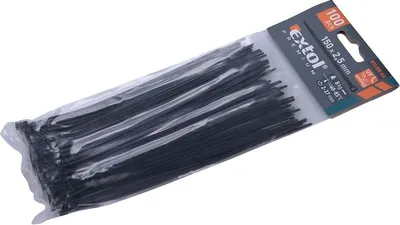 Obrázek produktu pro Pásky na vodiče černé, 150x2,5mm, 100ks, NYLON