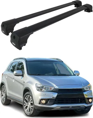 Image de Barres De Toit Transversales pour Mitsubishi ASX 2010-2022 SUV Alu Noir ABE
