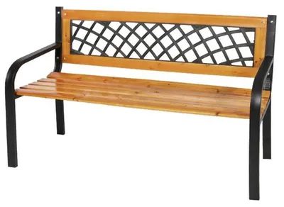 Obrázok produktu pre GOTEL O18 Drevená záhradná lavica s liatinovými prvkami, 120 cm