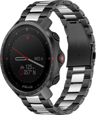 Produktbild von Strap-it Stahlarmband - Kompatibel mit Polar Grit X ProArmband Ersatzarmband Edelstahl Armband mit faltschließe Sportuhr zubehör für smartwatch 22mm Armband Silber