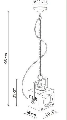 Image de Ferroluce Industrial Lampe à suspendre en céramique noire Angulaire