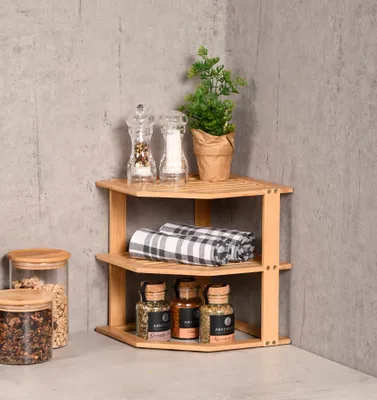 Immagine prodotto di Kesper | Scaffale da cucina, Materiale: bambù, Dimensioni: Larghezza 25 x Profondità 25 x Altezza 27 cm, Colore: Marrone | 58804