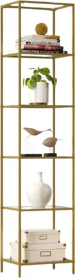 Immagine prodotto di Scaffale da bagno Rootz a 4 ripiani - Ripiani in vetro resistenti - Struttura in metallo - Portata 40 kg - Salvaspazio - 30x40x95 cm