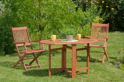 Produktbild von Merxx 3tlg. Rio Gartenmöbelset - 2 Sessel, 1 Tisch - Farbe: natur - Maße: Sessel: 60 x 50 x 94 cm Tisch: 90 x 60 x 74 cm; 2x 25151-011 + 1x 25256-011