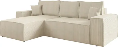 Produktbild von MIRJAN24 Ecksofa Malaga L Cord mit Schlaffunktion und Bettkasten, Eckcouch, Stilvoll Polsterecke vom Hersteller (Farbe: Poso 100 ,Seite: Links)