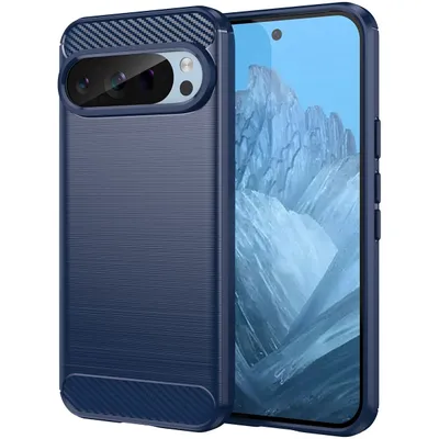Produktbild von Mobigear Brushed Slim Google Pixel 9 Hülle Flexibles TPU Backcover - Blau