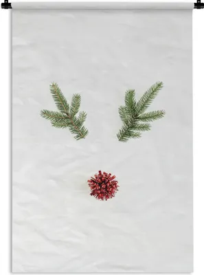 Produktbild von MuchoWow® Wandteppich Wandbehang Weihnachten - Zweige - Weihnachtsdekoration 120x180 cm Tapisserie Dekoration Wandtuch - Schlafzimmer - Dekorationen für das Haus