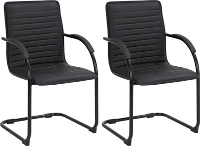 Produktbild von 2er Set Besucherstühle Tira Kunstleder schwarz/schwarz