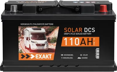 Produktbild von EXAKT Solar DCS Solarbatterie 110Ah 12 EXAKT DCS Wohnmobil Versorgung Boot Solar Batterie 100Ah