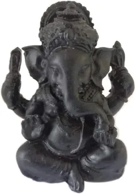 Imagen del producto de Figura de Ganesh pintada a mano, 5 x 4,5 x 2,5 cm, amuleto de la suerte para el hogar