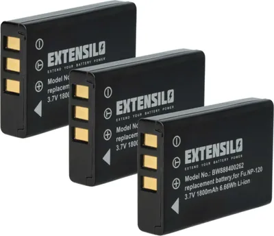 Produktbild von EXTENSILO 3x Akku kompatibel mit Aiptek DXG-595V Kamera (1800 mAh, 3,7 V, Li-Ion)