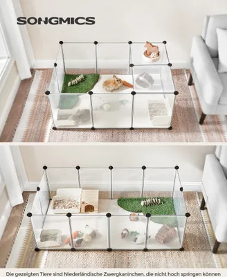 Produktbild von SONGMICS Kleintierkäfig, Freigehege mit Bodenplatten, 125 x 63 x 42 cm, weiß