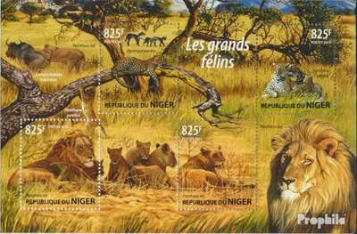 Produktbild von Briefmarken Niger 2015 Mi 3490-3493 Kleinbogen (kompl. Ausg.) postfrisch Große Katzen