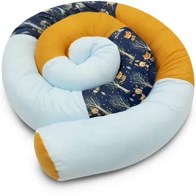 Produktbild von Amilian Bettschlange 210cm – Nestchenschlange für Babybett, Nestchen, Bettumrandung & Kantenschutz – Seitenschläferkissen – Bettrolle - Kopfschutz