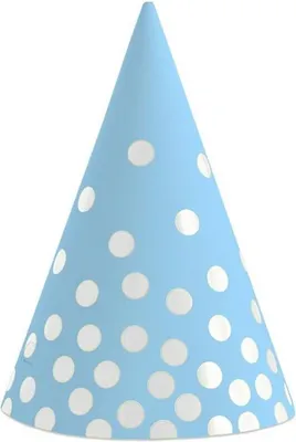 Image de Chapeaux à pois argentés et bleus, 6 pièces.