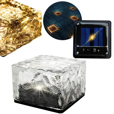 Produktbild von Solar Bodenleuchte LED Gartenleuchte Pflasterstein Einbauleuchte Warmweiß 7x7 cm IP68