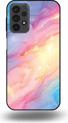 Produktbild von Smartphonica Telefon Fall geeignet für Samsung Galaxy A23 5G mit Regenbogen Glitter Marmor Print - TPU Backcover Fall Regenbogen Glitter Marmor Design