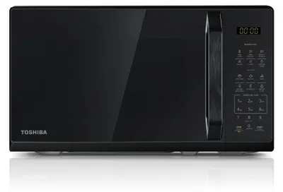 Immagine prodotto di Forno a microonde TOSHIBA nero lucido, 20 litri, 800 W, forno a microonde digitale solo cottura con 11 livelli di potenza, 6 programmi automatici, funzione di cottura rapida, scongelamento, display digitale, MW3-EM20PE(BM)