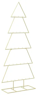 Obrázok produktu pre vidaXL Kovový vianočný stromček s podstavcom KUOPIO, 150 cm, oceľ, zlatá farba