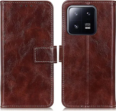 Produktbild von Mobigear Basic  Xiaomi 13 Hülle Klapphülle Geldbörse - Braun