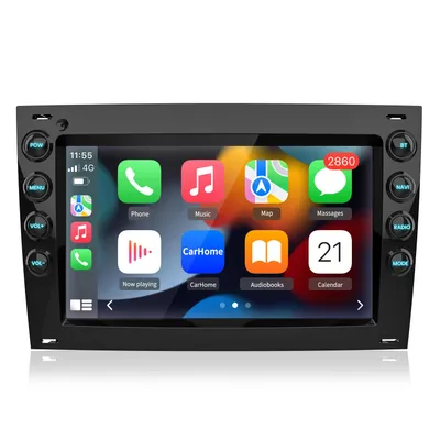 Image de Autoradio Android 15 7 pouces avec CarPlay pour Renault Mégane II 2002-2009 : GPS, Wi-Fi, Bluetooth, USB, RDS, FM, DAB+, SWC, 2+64 Go