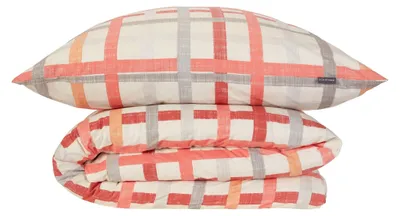 Produktbild von SCHIESSER Bettwäscheset Luiza | Kariert | Renforcé | 2-teilig | 100% Baumwolle | Angenehm weich & glatt | YKK-Reißverschluss | 135x200 cm + 80x80 cm | Apricot