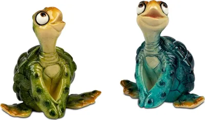 Produktbild von formano 2er Set Dekofigur Figuren Tier Schildkröte Harry sitzend- Polyresin 9 cm