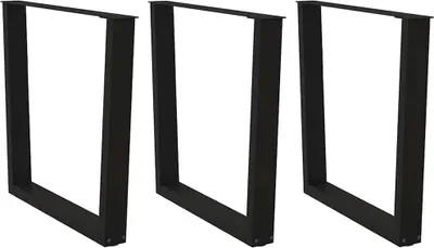 Obrázek produktu pro Nohy k jídelnímu stolu ve tvaru V, 3 ks, černé, 90 x (72-73,3) cm, ocel