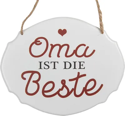 Immagine prodotto di Cartello di testo Clayre & Eef 18x15 cm in metallo bianco