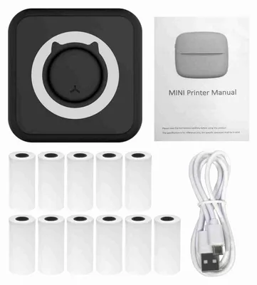 Productafbeelding van All-in-one fotodrukker, multifunctioneel, draagbaar, draadloos, instant mini-printer, ondersteunt Bluetooth-verbinding voor smartphones, met 11 rollen papier van 57 mm, compatibel met iOS en Android