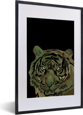 Produktbild von MuchoWow® MuchoWow® Gerahmtes Poster Tiger - Camouflage - Kopf 40x60 cm - Poster mit zchwarzem Bilderrahmen - Poster in Rahmen
